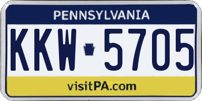 PA license plate KKW5705