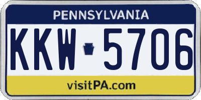 PA license plate KKW5706