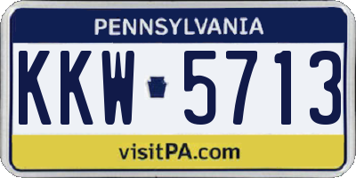 PA license plate KKW5713