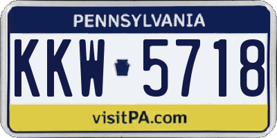 PA license plate KKW5718