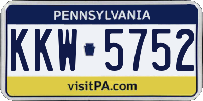 PA license plate KKW5752