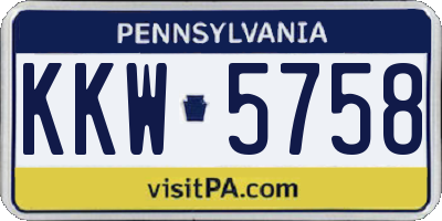 PA license plate KKW5758