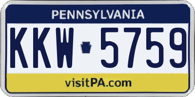 PA license plate KKW5759