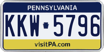 PA license plate KKW5796