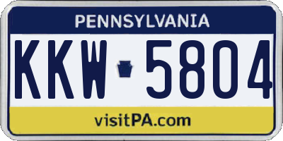 PA license plate KKW5804