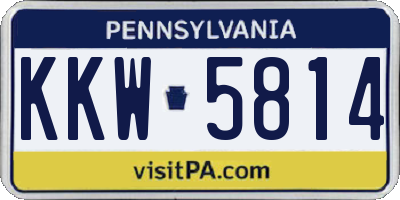 PA license plate KKW5814