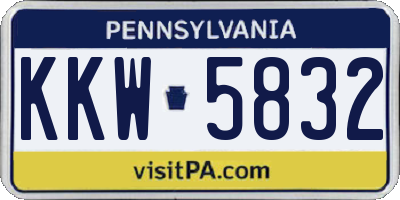 PA license plate KKW5832