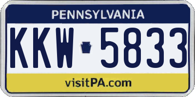 PA license plate KKW5833