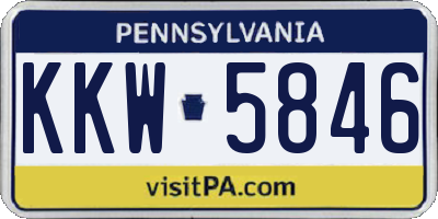 PA license plate KKW5846