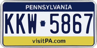 PA license plate KKW5867