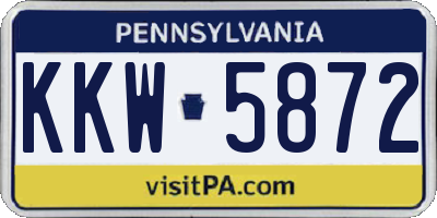 PA license plate KKW5872