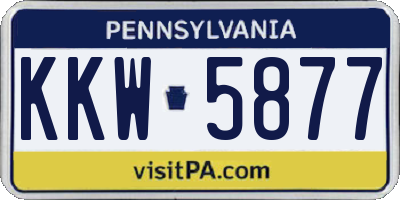 PA license plate KKW5877