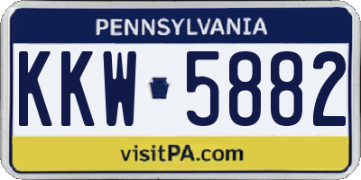 PA license plate KKW5882