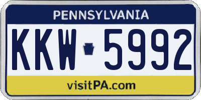 PA license plate KKW5992