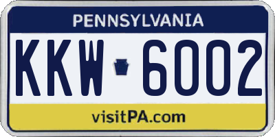 PA license plate KKW6002
