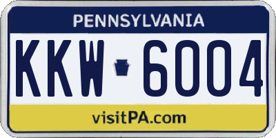 PA license plate KKW6004