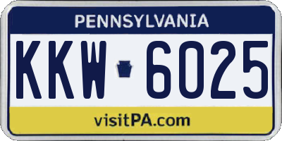 PA license plate KKW6025