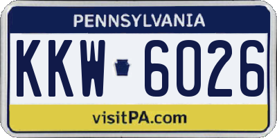PA license plate KKW6026