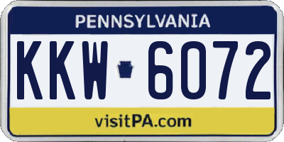 PA license plate KKW6072