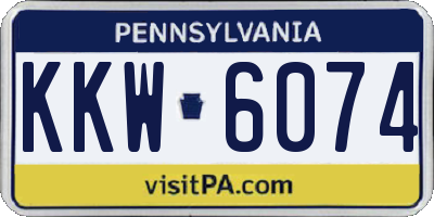 PA license plate KKW6074