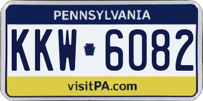 PA license plate KKW6082