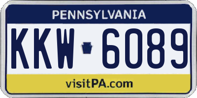 PA license plate KKW6089
