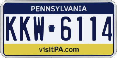 PA license plate KKW6114