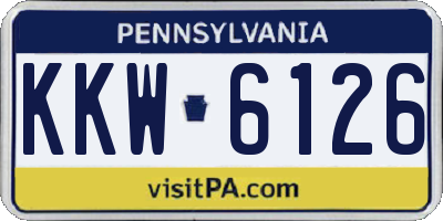 PA license plate KKW6126