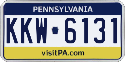 PA license plate KKW6131