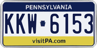 PA license plate KKW6153