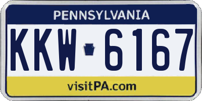 PA license plate KKW6167