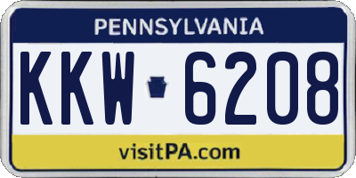 PA license plate KKW6208
