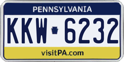 PA license plate KKW6232