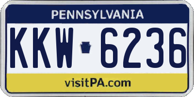 PA license plate KKW6236