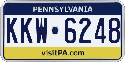PA license plate KKW6248
