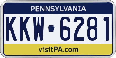 PA license plate KKW6281