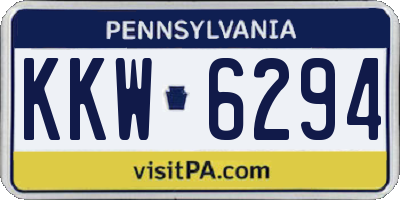 PA license plate KKW6294