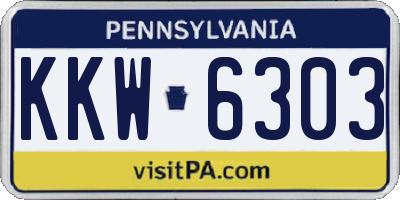 PA license plate KKW6303