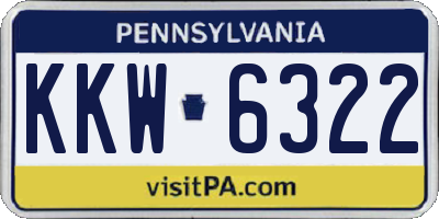 PA license plate KKW6322