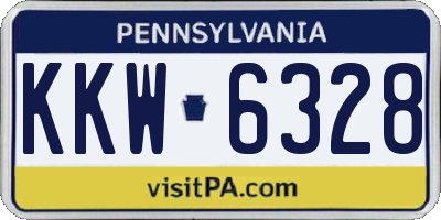 PA license plate KKW6328