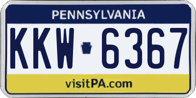 PA license plate KKW6367