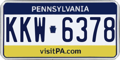 PA license plate KKW6378