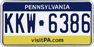 PA license plate KKW6386