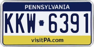 PA license plate KKW6391
