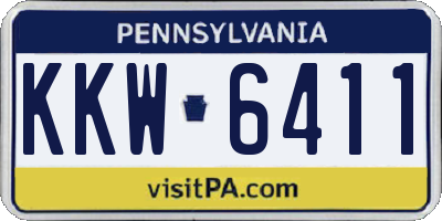 PA license plate KKW6411