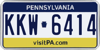 PA license plate KKW6414
