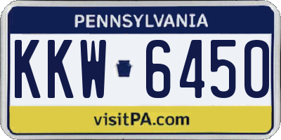 PA license plate KKW6450