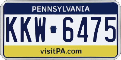 PA license plate KKW6475