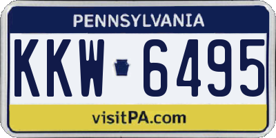 PA license plate KKW6495