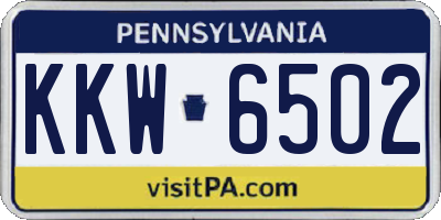 PA license plate KKW6502